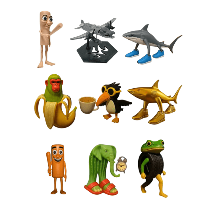 Italian Brainrot Animals Toys Tralalero Tralala Collection