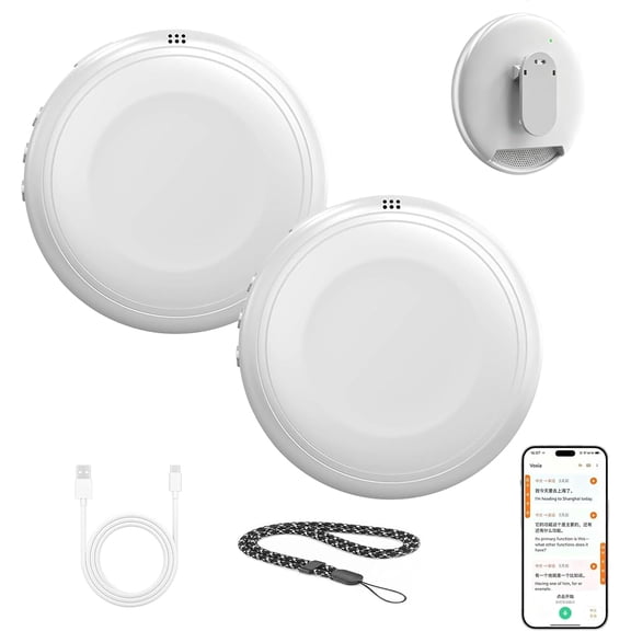 Ai Real-time Language Practice Companion, Smart Wearable Translator | Portable AI Translator Language Translator Device, Supports 100+ Languages, Real-Time for Work, Learning, Travel, Business