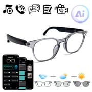 Ai Smart Glasses for Men&Women-Bluetooth Music Physical Photochromic Lenses Audio Eyewear with Music Play/Hands-Free Calling,Multifunctional Headphones Glasses for Working&Driving
