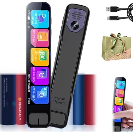 Ai Smart Pen, Real-Time Translation Text Scanner with 60+ Online Translations, 1.8" HD Touchscreen & Wi-Fi Sync for Study Work