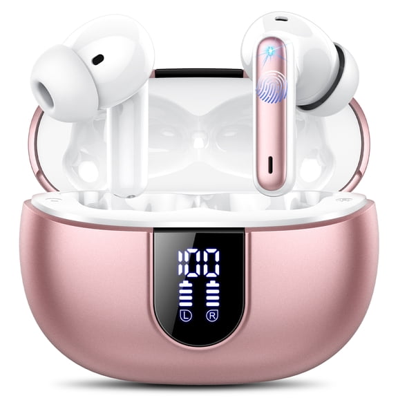 IKT AI Translation Earbuds Real Time, 164 Language Translator Earbud, 7 Translation Modes, 50H of Playtime, Bluetooth 5.4 ENC Translation Headphones for iOS Android, Travel, Business, Learning Pink