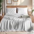 thumbnail image 1 of AiAngu Natural Linen Cotton Bed Sheets Set, Deep Pocket - Breathable - Durable - 4 Pieces (Gray, Queen), 1 of 6