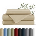 thumbnail image 1 of AiAngu Bamboo Twin XL Sheet Set, Luxury Soft 3 Pieces Bed Sheets with 18" Deep Pocket, Beige, 1 of 8