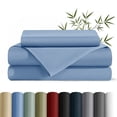 thumbnail image 1 of AiAngu Breathable Bamboo Twin XL Sheet Set, Luxury Soft 3 Pieces Bed Sheets with 16" Deep Pocket, Lake Blue, 1 of 8