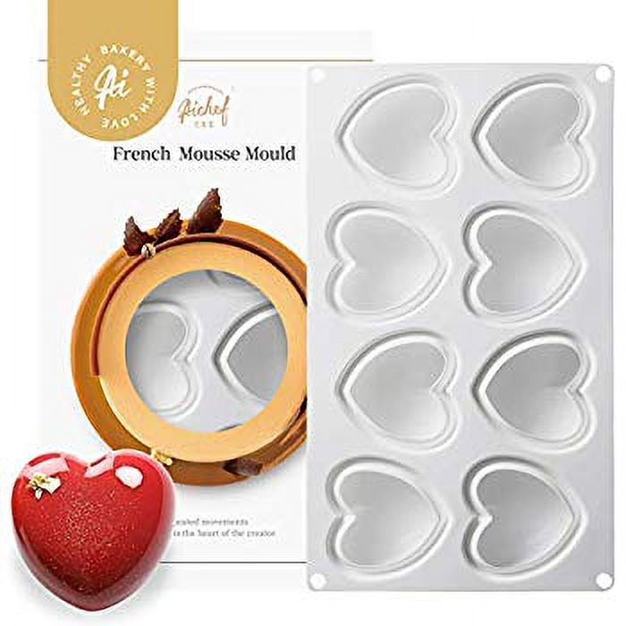 2Pcs 8-Cavity Silicone Mold Heart Baking Molds Set, Silicone Baking Mold  Praline Mold Silicone Valentine'S Day Chocolate Silicone Molds Hearts  Baking Mold Ice Molds