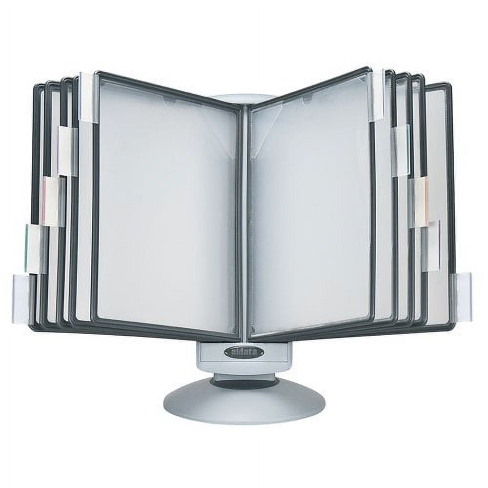 Gray Polypropylene 10-Panel Rotary Reference Organizer