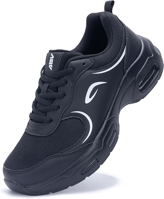 AOV Womens Walking Shoes With Arch Support Plantar Fasciitis Sneakers Orthotic Tennis For Foot Heel Pain Relief Size 9 Greyblack