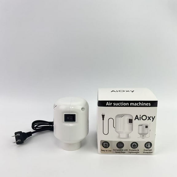 AiOxy Air suction machines, Electric Pump for Vacuum Storage Bags Travel Vacuum Pump for Various Vacuum Seal Bags Portable Vacpack Air Pump (Storage Bag Not Included)