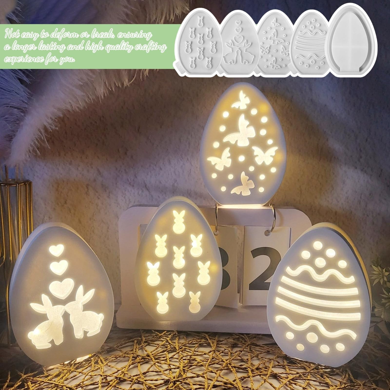 AiYqZypa Silicone Mould Easter Bunny Silicone Casting Mould Easter ...