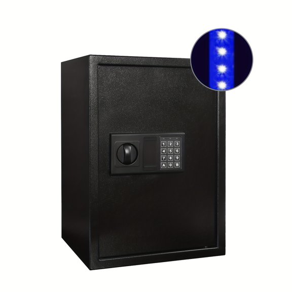 Aiame Electronic Security Safe Box with Sensor Light, Digital & Key Lock, Wall/Cabinet Mountable, Hidden Safe for Valuables Documents, for Home Office Business