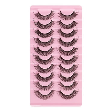 Aibecy 10 Pairs Reusable Self Adhesive Eyelashes No Glue or Eyeliner Needed Natural Thick False Lashes Extension