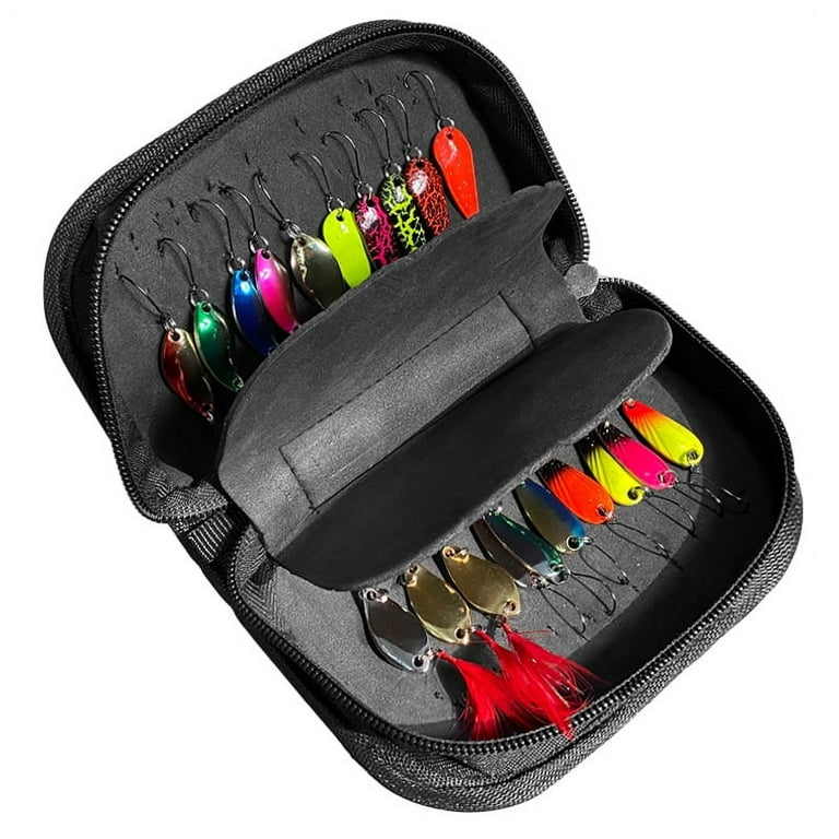 Aibecy 20pcs Fishing Spoons Lures Metal Baits Set for Casting Spinner  Fishing Bait with Storage Bag Case 