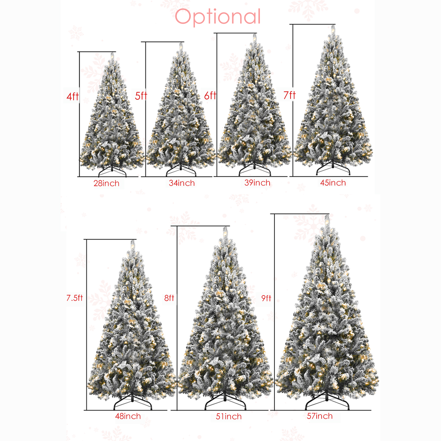 Aibecy 8FT Prelit Christmas Tree Easy Assembly 1430 Branch Tips Snow