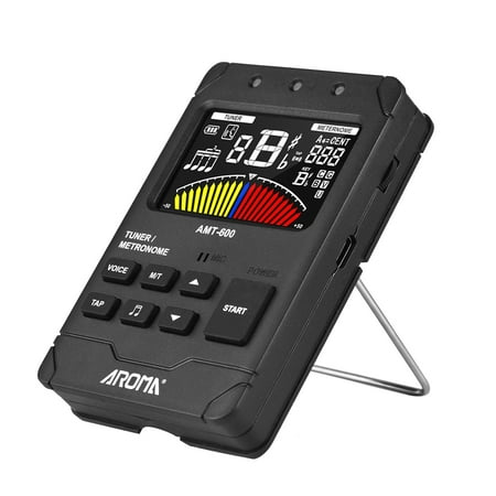 Aibecy AMT-600 Tuner & Metronome & Tone Generator 3-in-1 Rechargeable 2.5-inch Color LCD Guitar Tuner Digital Metronome Electronic Metronome with Clip-on Pickup Cable for Guitar Bass Ukulele