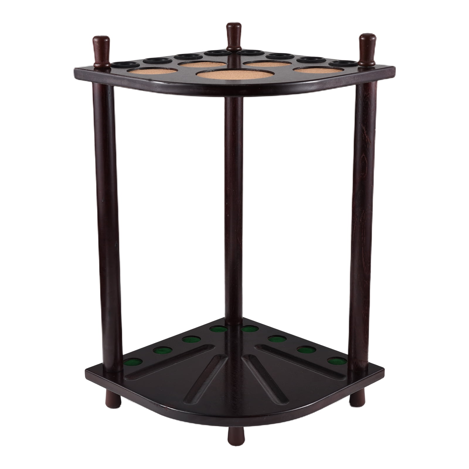 Aibecy Cue Stick Holder Wooden 8hole Fanshaped Rack, Stores Eight Ball Cues, 16 Balls, and 5