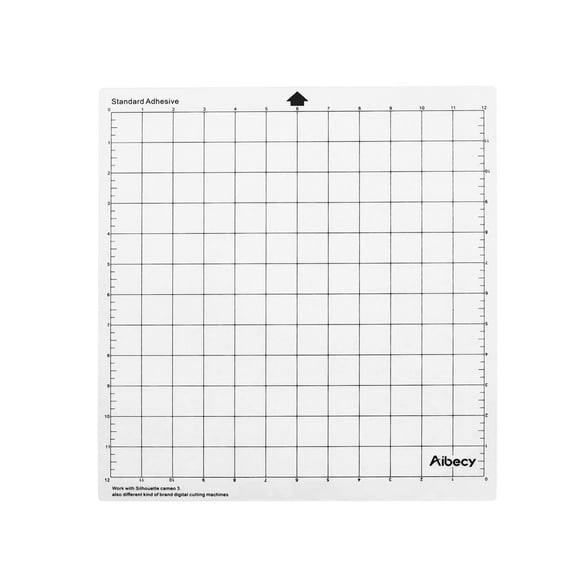 Aibecy Cutting Machine Special Pad 12 Inch Measuring Grid Replacement Translucent Material Adhesive Mat With Clear Film Cover for Silhouette Cameo Plotter Machine