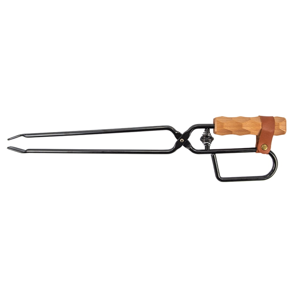 Aibecy DuckBilled BBQ Charcoal Tong with Wooden Handle, Portable Fire