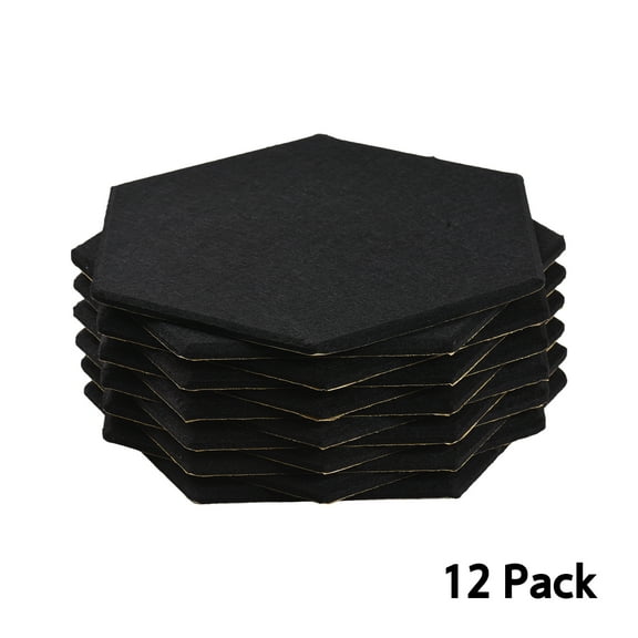 Aibecy Hexagon Acoustic Panels 12 Pack High Density Noise Absorbing Sound Proof Padding for Office Home Recording Studio 11.8 x 10.2 x 0.4 Inch Wall Panel Eliminate Echoes