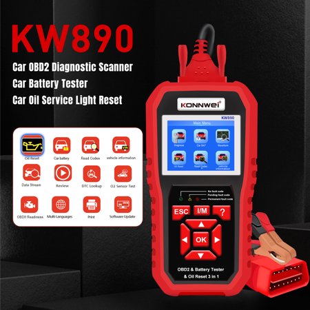 Aibecy KW890 Professional OBDII Auto Code Reader Car +Battery Tester+Special Oil Reset Function Scan Tool for OBD II Cars After 1996()