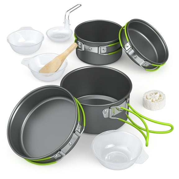 Aibecy Multifunctional Portable Cooking Set Tableware for Camping Stove Suitable for 2-3 People