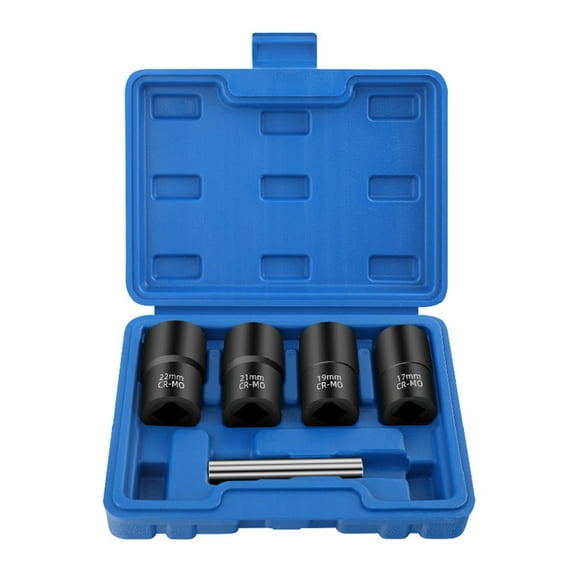 Aibecy Nut Remover Socket Set for Stripped Damaged Nuts Bolts 5Pcs Extraction Kit 1/2" Easy Out Rounded Rusted Sockets