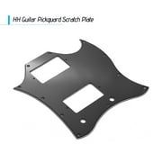 Aibecy PVC HH Guitar Pickguard Scratch Plate for Electric Guitars 3 Ply Black