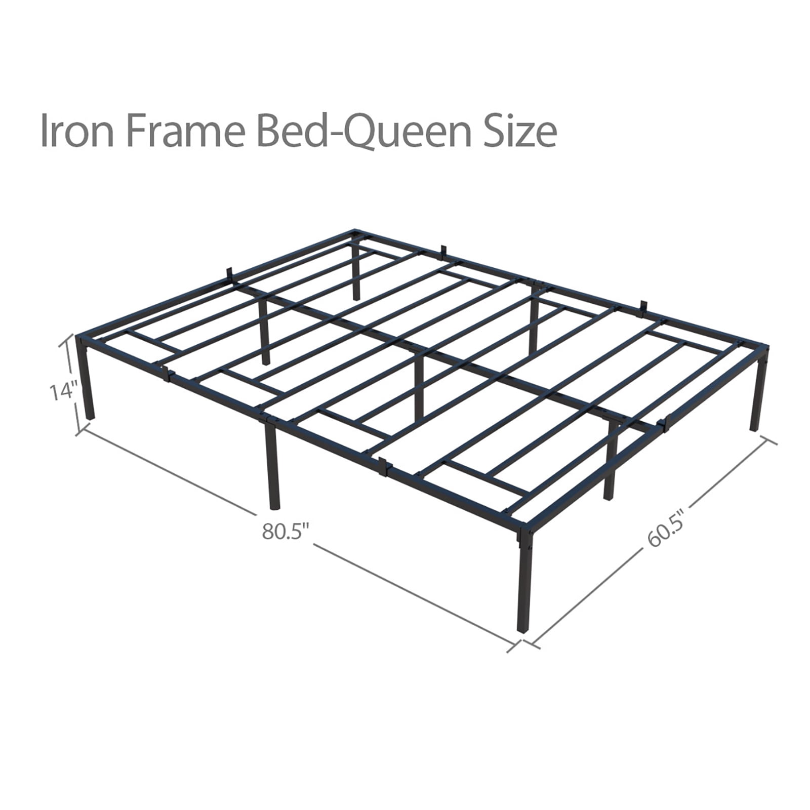Aibecy Queen Size Bed Frame Metal Heavy Duty Iron Beds Frames black