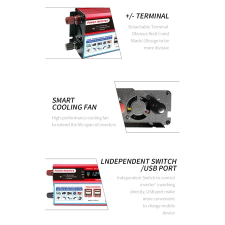 Aibecy Solar Inverter High Efficiency Pure Sine Inverter Home Car RV Solar Converter with LCD Display to AC 2000W