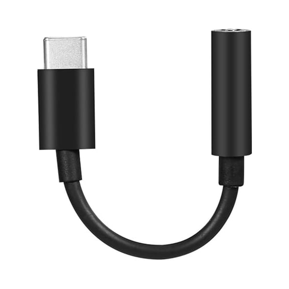 Black Type C to 3.5mm Jack Audio Adapter, Plug and Play, High Sensitivity