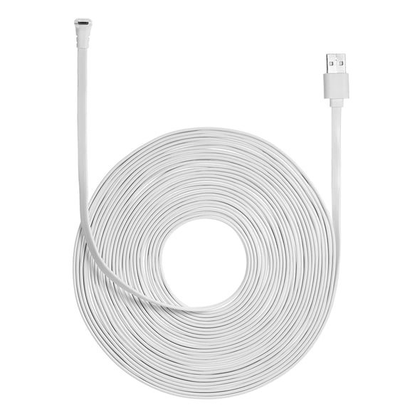 Aibecy White 9M Charging Cable for 2 GO Light USB Cord Weatherproof Indoor Aluminium Alloy Flat Cable without Plug 1 Pack