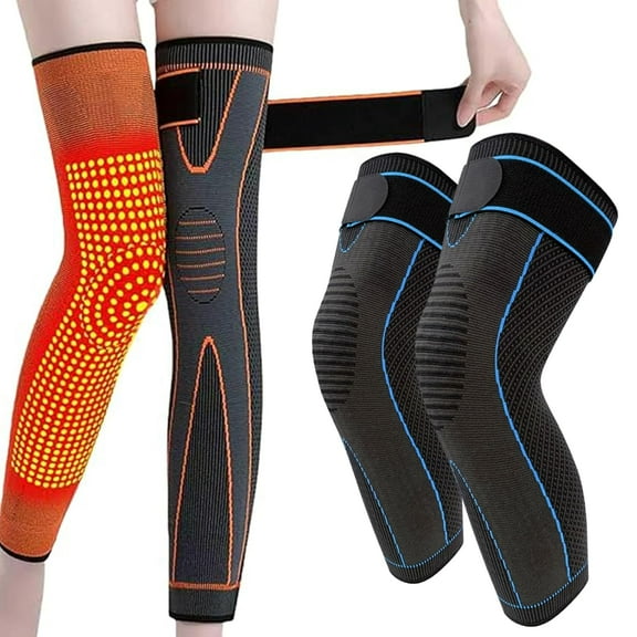 Aicao Knee Protection for Warmth Old Cold Legs,Acupressure Self-Heating Leg Sleeve,Natural Herbal Warmth for Joint Pain Relief,Knee Brace,Self-Heating Knee Pads for Men and Women (Blue, Large)