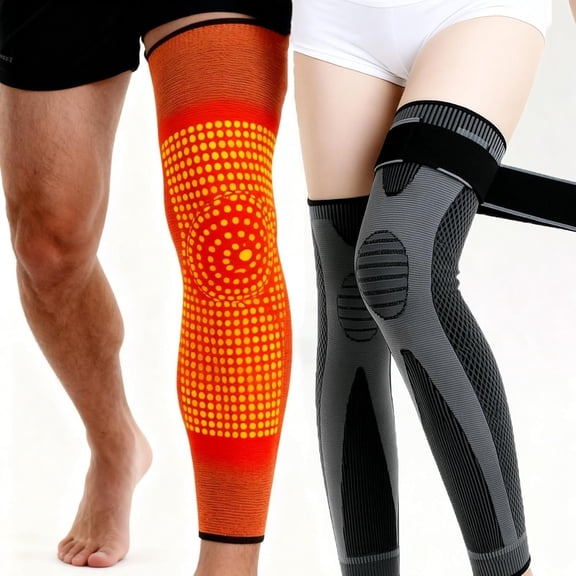 Aicao Knee Protection for Warmth Old Cold Legs, Self Heating Knee Compression Pad, Mugwort Therapy - Breathable Acupressure Support for Joint Pain Relief, Natural Herbal Warmth (Black,Large)