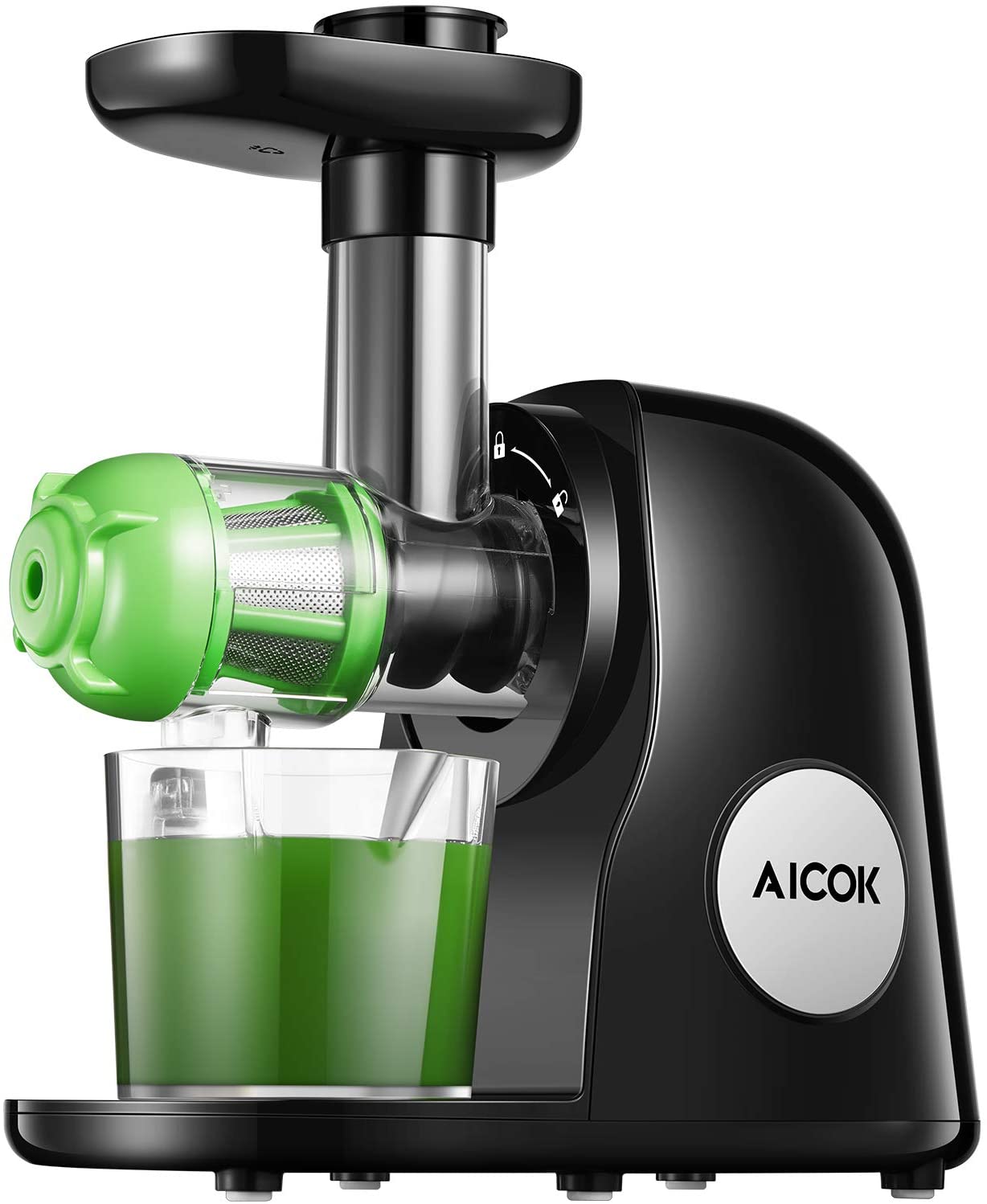 Aicok Juicer Machines, Slow Masticating Juicer Extractor Easy to Clean, Cold Press Juicer with Brush, Juicer with Quiet Motor & Reverse Function, for High Nutrient Fruit & Vegetable Juice - image 1 of 7