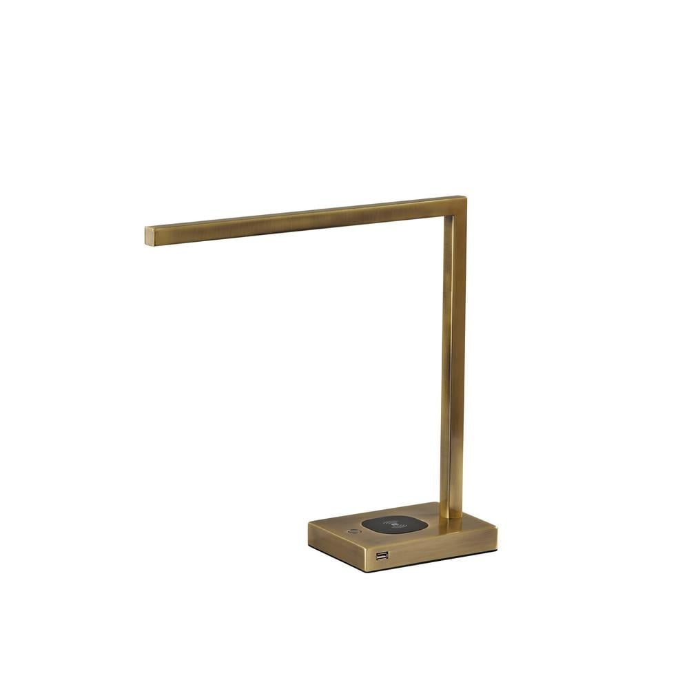 Aidan Bronze 16" LED Desk Lamp with Wireless Charging and Touch Control