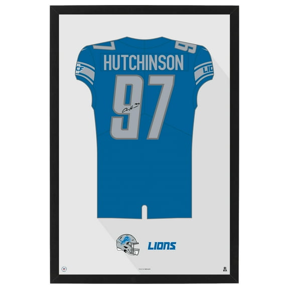 Aidan Hutchinson Detroit Lions Home Jersey Framed Art Print