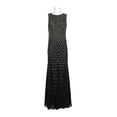 thumbnail image 1 of Aidan Mattox Crew Neck Sleeveless Zipper Back Embellished Godet Mesh Dress-BLACK / 6, 1 of 3