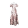 thumbnail image 1 of Aidan Mattox Off Shoulder Pleated Sleeve Zipper Back Box Pleat Floral Jacquard Dress-BLUSH MULTI / 2, 1 of 4