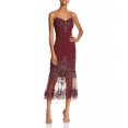 thumbnail image 1 of Aidan Mattox Spaghetti Strap Embellished Bodycon Zipper Back Illusion Crepe Dress-WINE / 14, 1 of 4