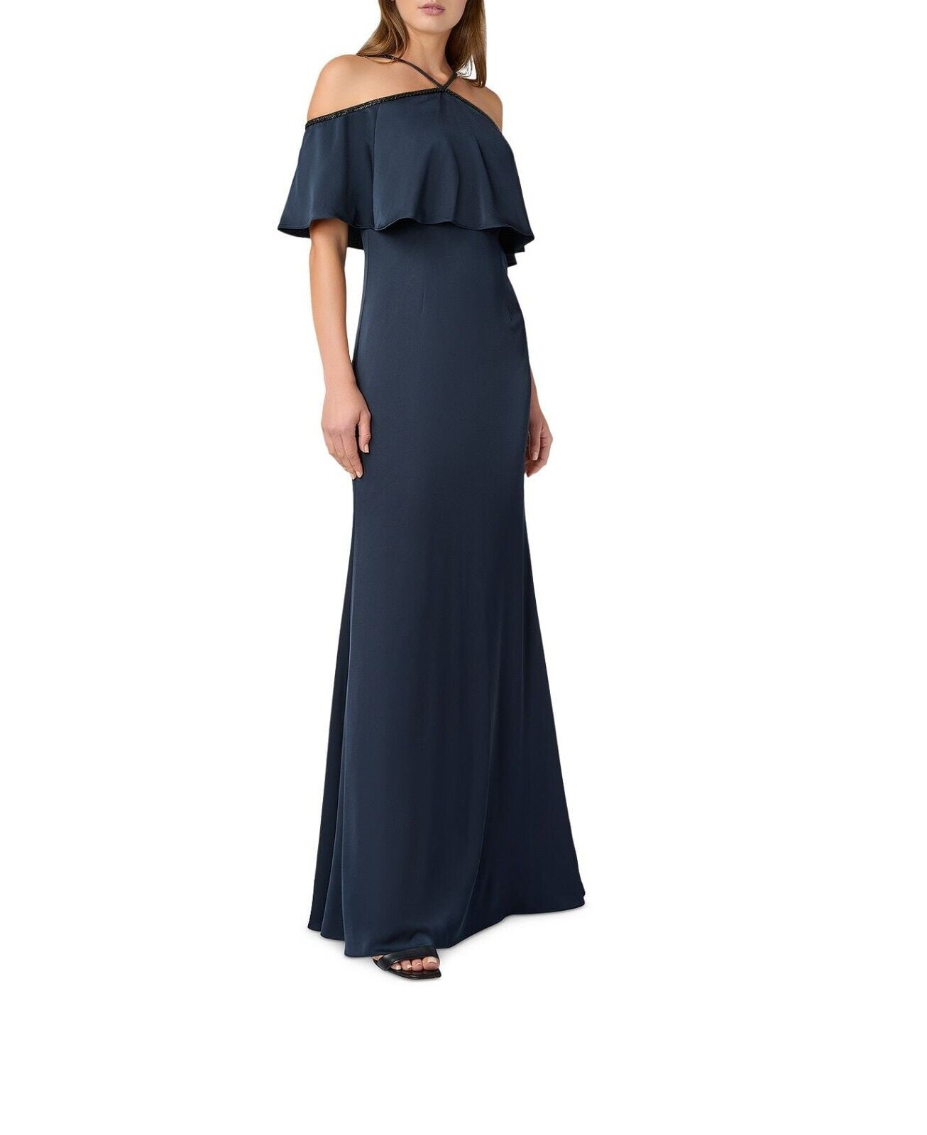 Aidan Mattox Women's Cold Shoulder Gown Blue Size 14 B4HP