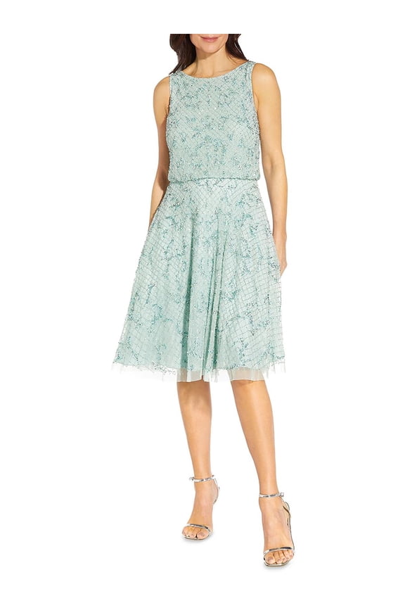 Womens Aiden Boat Neck Knee-Length Cocktail and Party Dress