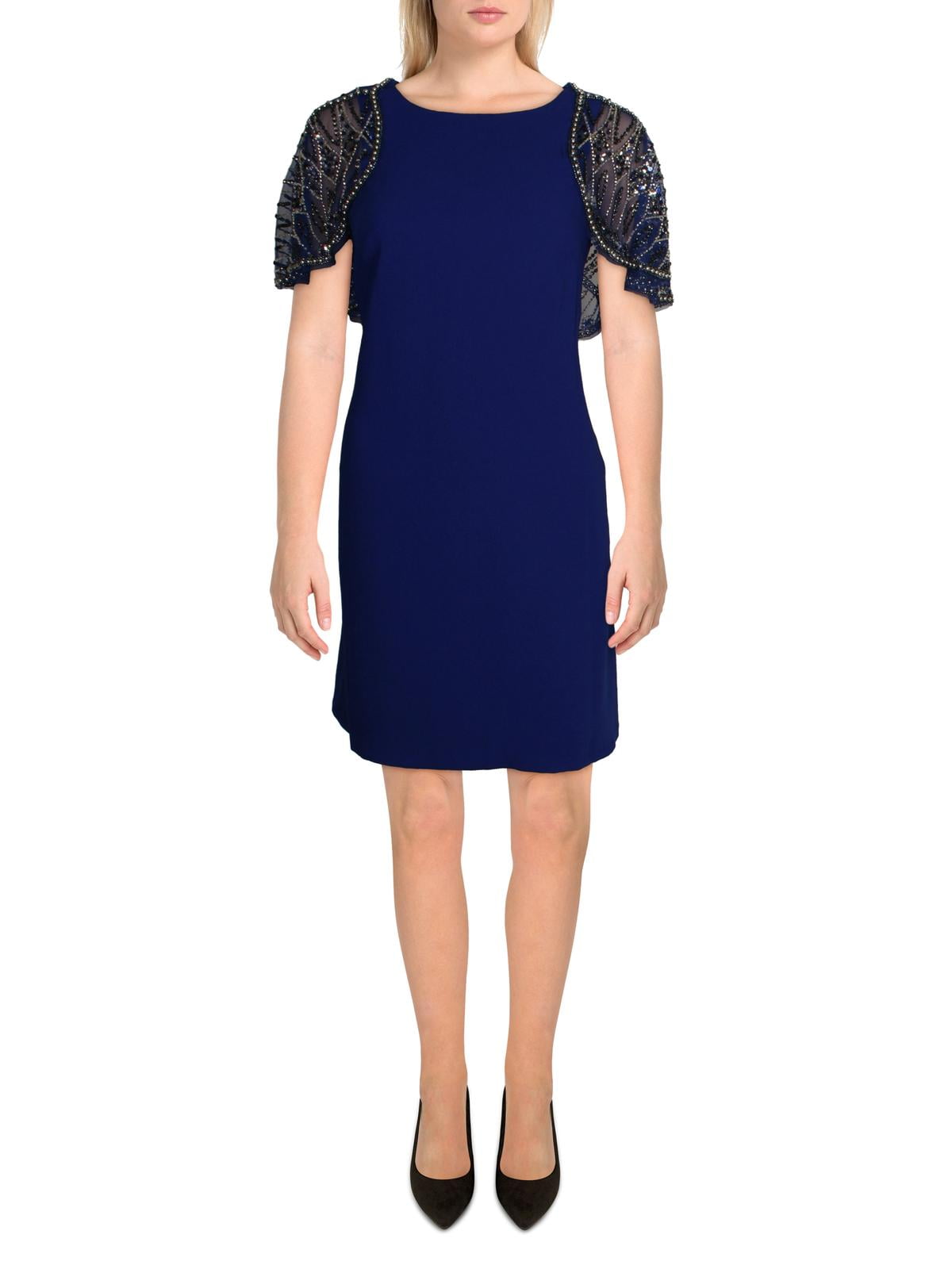 Aidan Mattox Womens Beaded Mini Cocktail and Party Dress