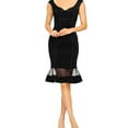thumbnail image 1 of Aidan Mattox Womens Illusion Cocktail Dress, Black, 2, 1 of 2