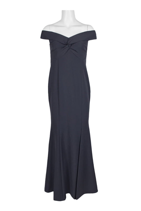 Womens Off-The-Shoulder Split Hem Evening Dress