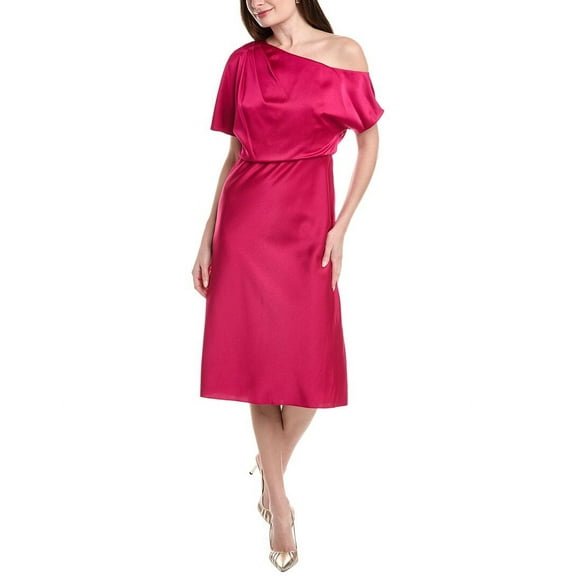 Aidan Mattox womens  Crepe Back Satin Midi Dress, 6, Pink