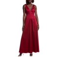 thumbnail image 1 of Aidan Mattox womens  Embellished Neckline A-Line Gown, 8, Red, 1 of 3
