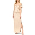 thumbnail image 1 of Aidan Mattox womens  Lame Column Gown With Ruffles, 16, 1 of 3