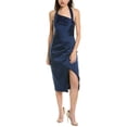 thumbnail image 1 of Aidan Mattox womens  Mikado Halter Sheath Dress, 2, Blue, 1 of 3