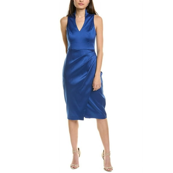 Aidan Mattox womens Mikado Sheath Dress, 8, Blue