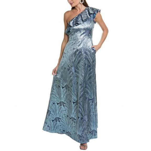 Aidan Mattox womens  One-Shoulder Ball Gown, 2, Blue