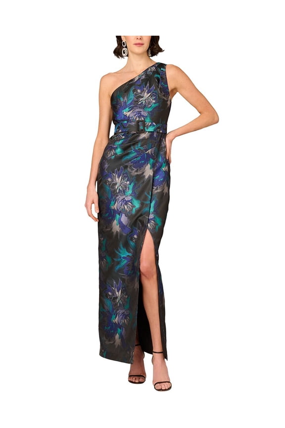 womens  Printed Maxi Dress, 2, Silver
